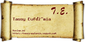 Tassy Eufémia névjegykártya